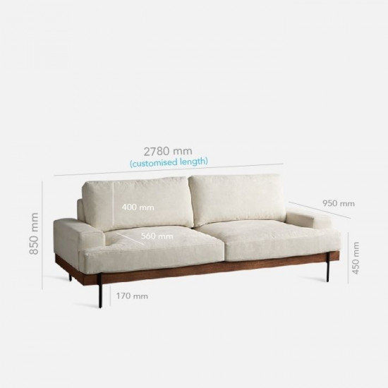 Nadine Frame Sofa, Walnut, L180-L238 [SALE]